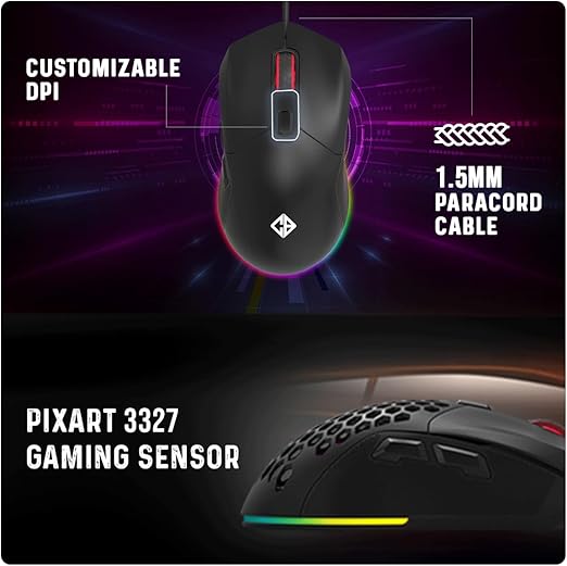 COSMIC BYTE FIRESTORM RGB (BLACK) GAMING MOUSE