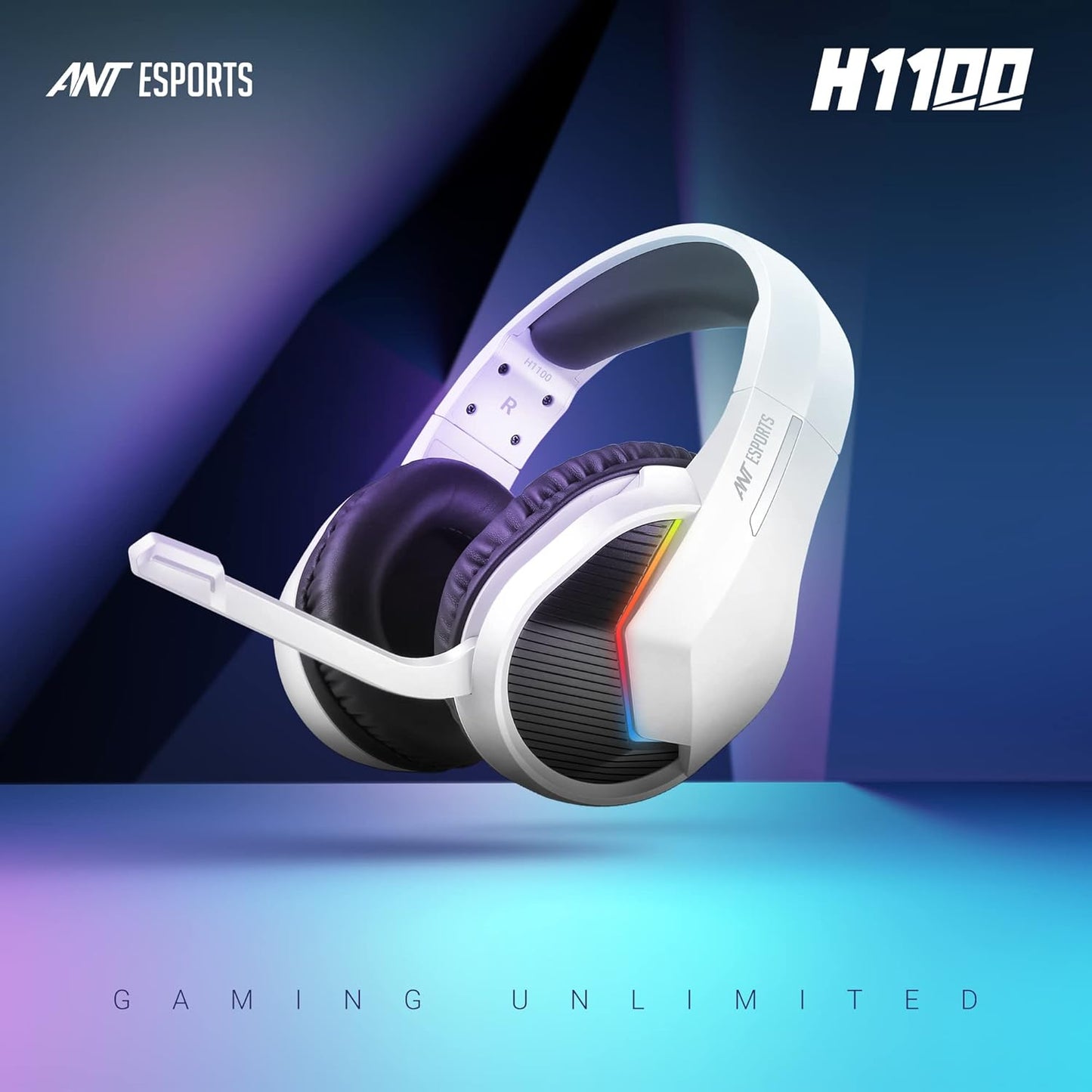 ANT ESPORTS H1100 PRO AUTO RGB WIRED GAMING HEADSET (WHITE)