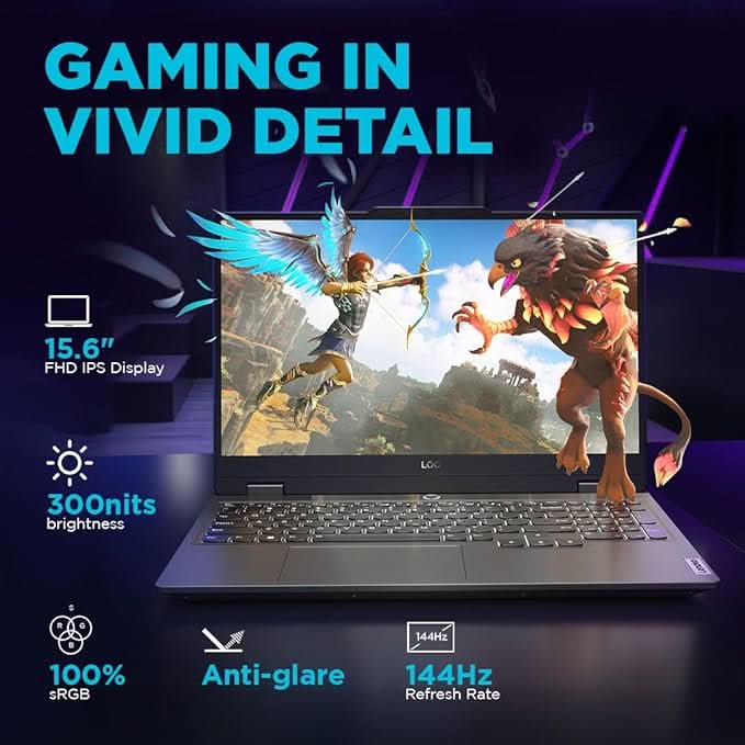 Lenovo LOQ AMD Ryzen 5 7235HS | NVIDIA RTX 3050 6GB (16GB RAM/512GB SSD/144Hz Refresh Rate/15.6" (39.6cm)/Windows 11/Office Home 2024/3 Mon. Game Pass/Grey/2.4Kg), 83JC00LRIN AI Gaming Laptop