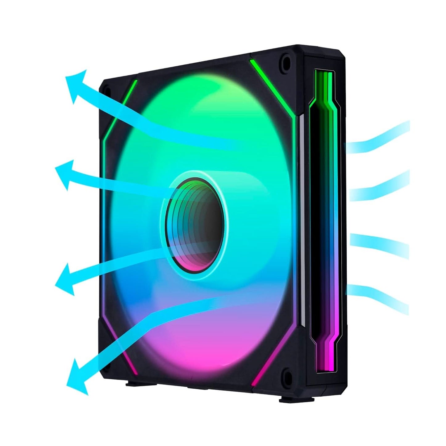 LIAN LI UNI FAN SL-INF REVERSE BLADE 140 INFINITY MIRROR 140MM ARGB SINGLE PACK CASE DESKTOP PC FAN, BLACK- G99.14RSLIN1B.IN