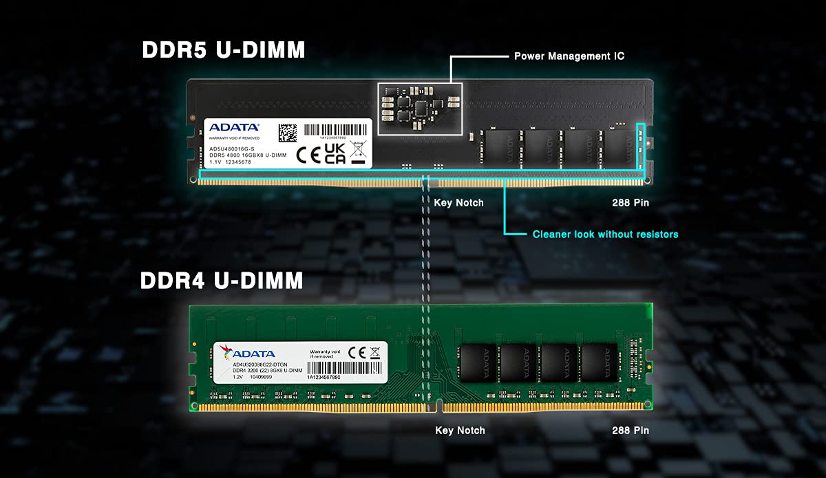 ADATA 16GB (16GBX1) DDR5 4800MHZ AD5U480016G-S