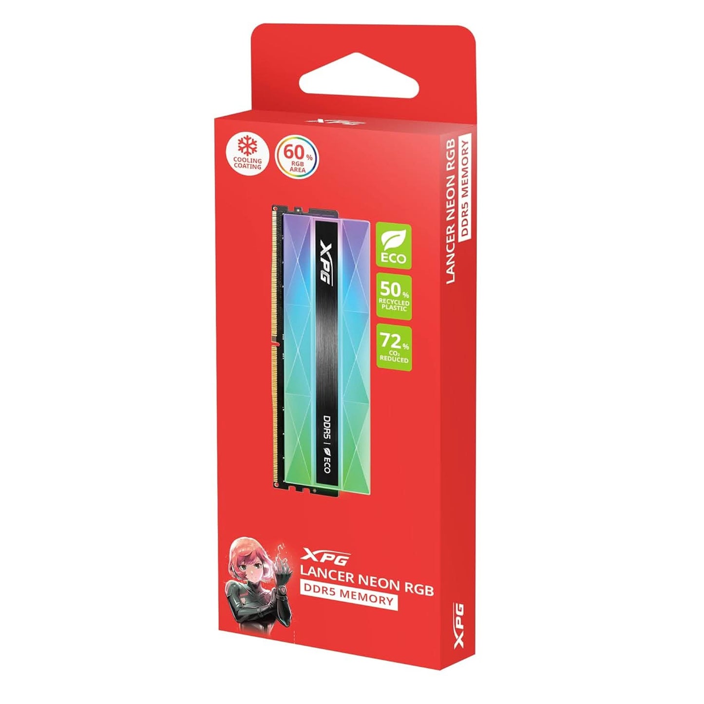 XPG 16 GB DDR5 LANCER NEON RGB 6000MHZ (CL30-40-40) (AX5U6000C3016G-CLANRSG)