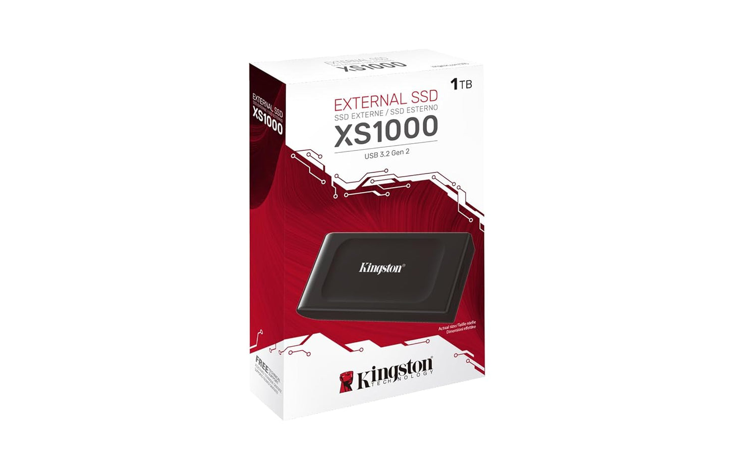 KINGSTON XS1000 1TB SSD | POCKET-SIZED | USB 3.2 GEN 2 | EXTERNAL SOLID STATE DRIVE | UP TO 1050MB/S SXS1000/1000G
