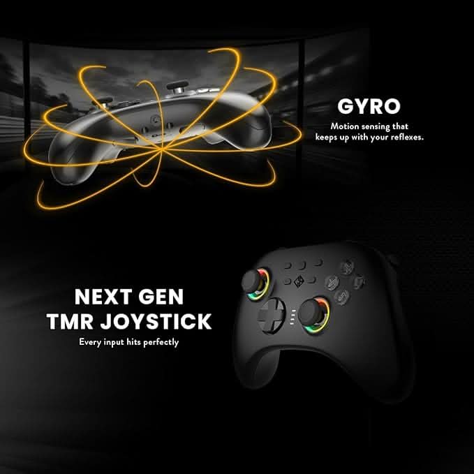 Cosmic Byte Stellaris Controller, 3 Modes Wifi/Bluetooth/Wired for PC, iOS, Android, Hall Effect Trigger and Upgraded TMR Joystick Black