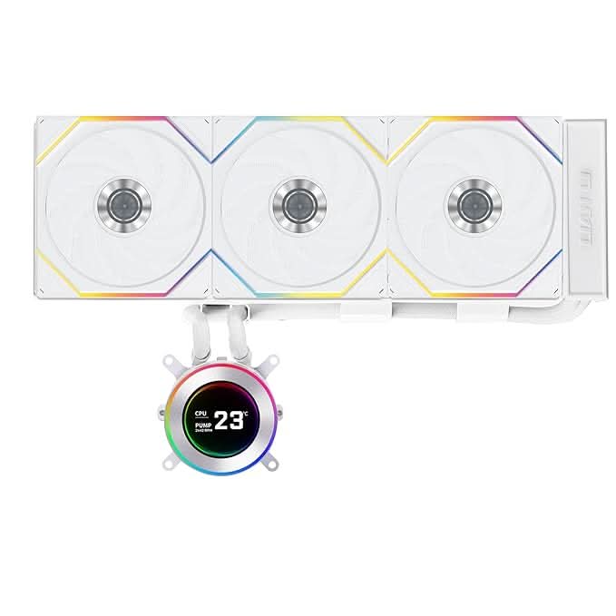 LIAN LI Hydroshift II LCD-C 360TL with UNI Fan TL Wireless Liquid Cooler White