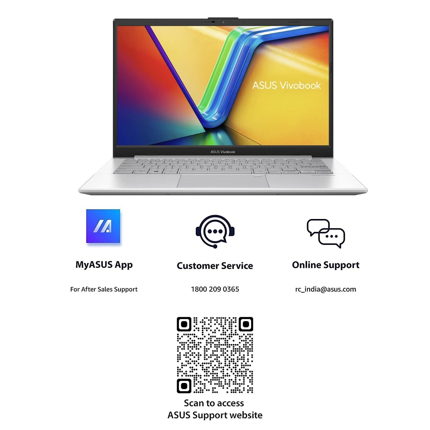 ASUS VIVOBOOK GO 14 2023, INTEL CORE I3-N305, 14" (35.56 CMS) FHD, THIN & LIGHT LAPTOP (8GB/512GB SSD/WIN11/OFFICE 2021/42WHR/COOL SILVER/1.38 KG), E1404GA-NK321WS