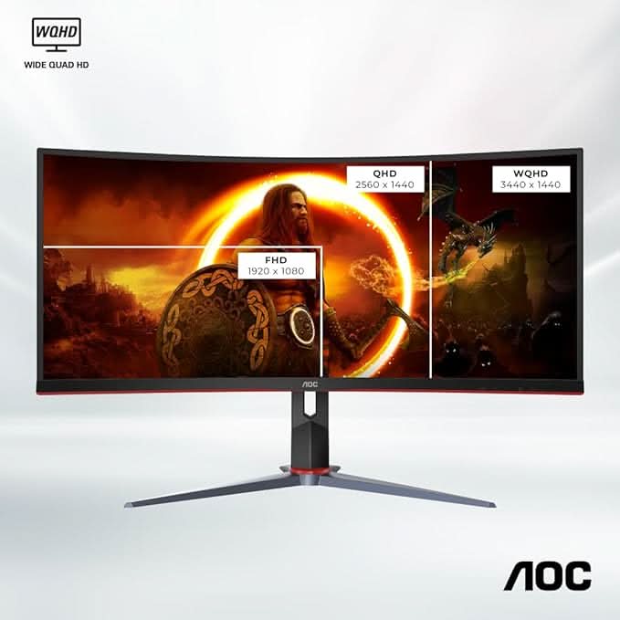 AOC Model CU34G2XP 34 Inch Ultrawide 1500R Curved Gaming Monitor