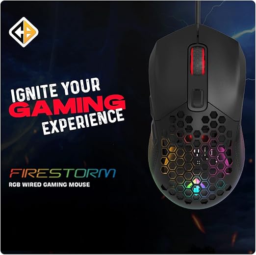 COSMIC BYTE FIRESTORM RGB (BLACK) GAMING MOUSE