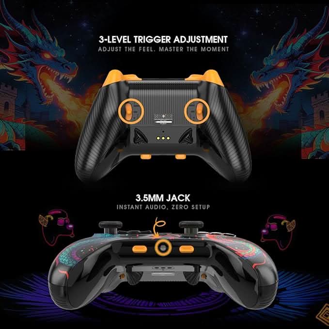 Cosmic Byte Drakon Tri-Mode Controller with Charging Dock, TMR Joystick