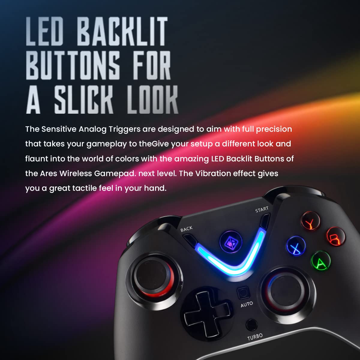COSMIC BYTE ARES WIRELESS (BLACK) GAMEPAD