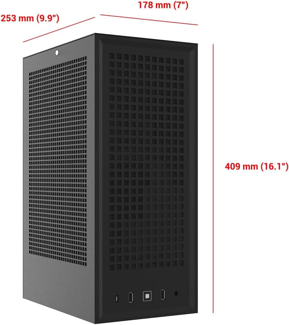 HYTE REVOLT 3 SMALL FORM FACTOR PREMIUM ITX COMPUTER GAMING CASE ONLY, METAL, BLACK CS-HYTE-REVOLT3-B