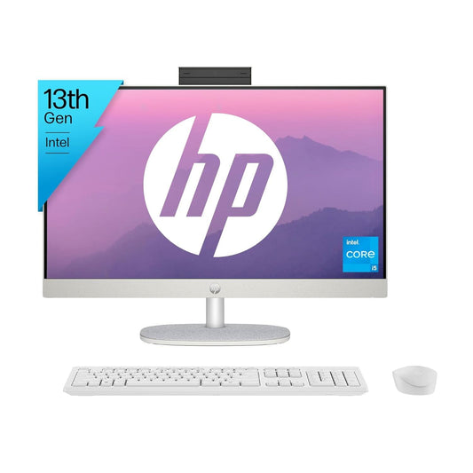 HP ALL-IN-ONE PC 13TH GEN INTEL CORE I5 27 INCH (68.6CM) FHD 16GB RAM, 1TB SSD, INTEL UMA GRAPHICS, 710 WHITE WIRELESS KEYBOARD AND MOUSE COMBO (WINDOWS 11 HOME, MSO 21, SHELL WHITE, 6.72 KG) 27-CR0407IN