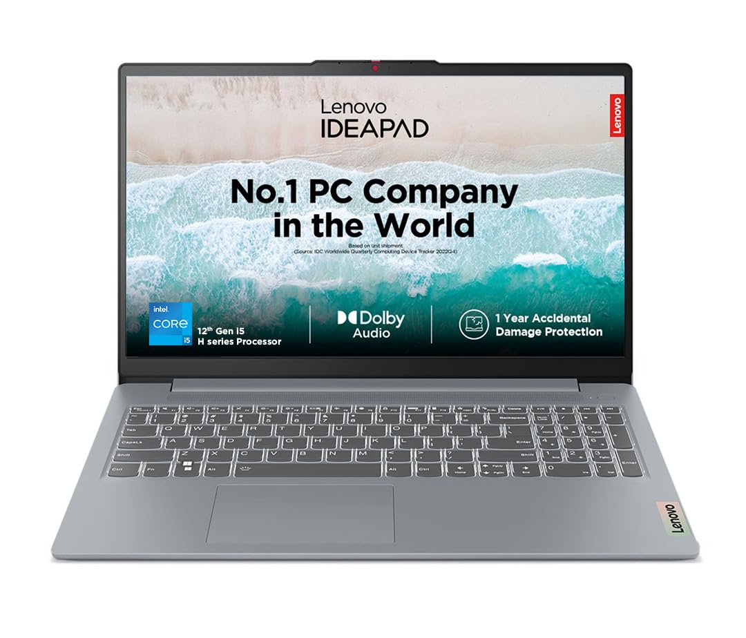 LENOVO IDEAPAD SLIM 3 12TH GEN INTEL CORE I5-12450H 15.6 INCH (39.6CM) FHD THIN & LIGHT LAPTOP (16GB/512GB SSD/WINDOWS 11/OFFICE HOME 2024/3MONTHS GAME PASS/ARCTIC GREY/1.62KG), 83ER00MCIN