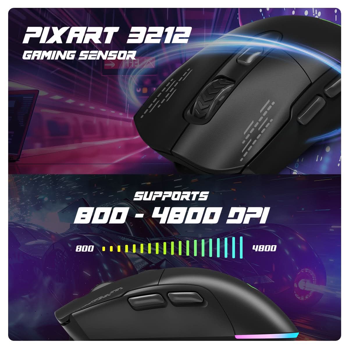 COSMIC BYTE RAPTOR DUAL MODE RGB MOUSE (BLACK)