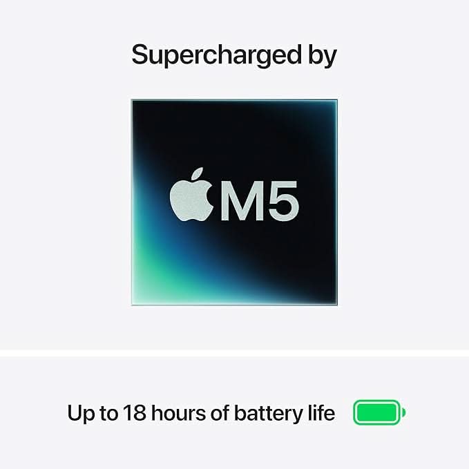 Apple 15-inch MacBook Air M5 chip with 10 core CPU and 10 core GPU, 24GB, 1TB SSD - Silver