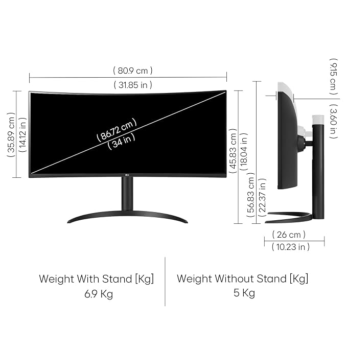 LG 34WR55QK 34 Inch UltraWide WQHD Curved Monitor