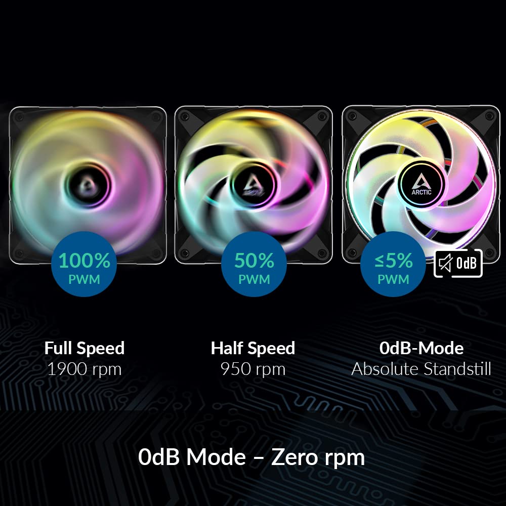 ARCTIC P14 PWM PST ARGB CASE SINGLE FAN - BLACK, ACFAN00239A