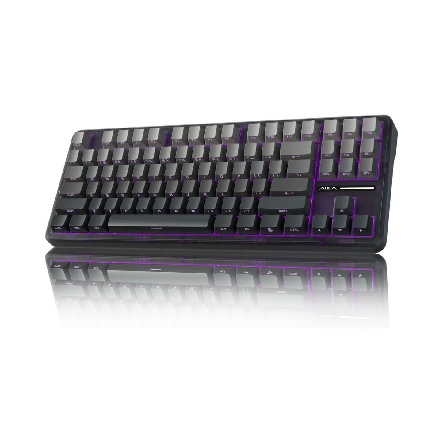 AULA F87 GRADIENT GRAY SPACE CRYSTAL SWITCH MECHANICAL GAMING KEYBOARD