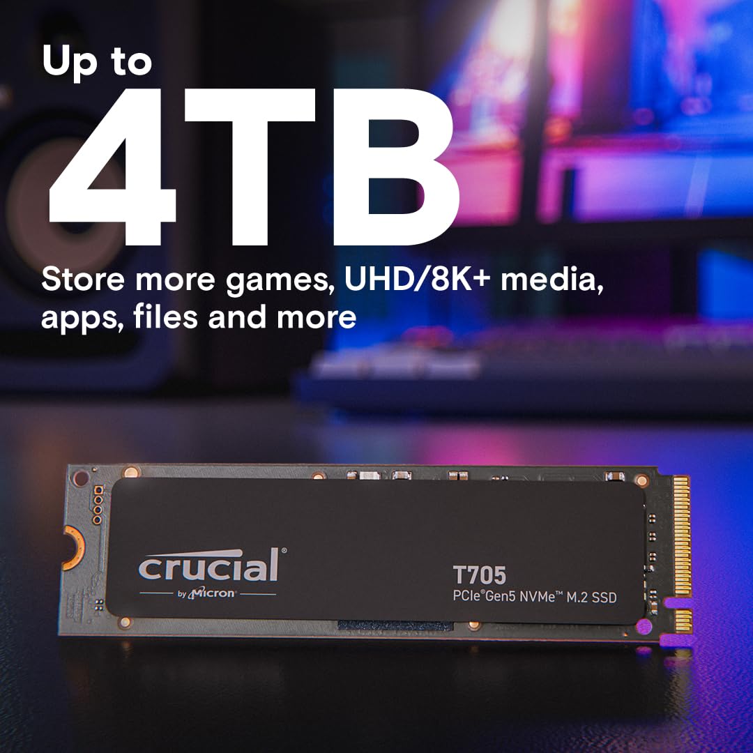 CRUCIAL T705 1TB PCIE GEN5 NVME M.2 SSD CT1000T705SSD3