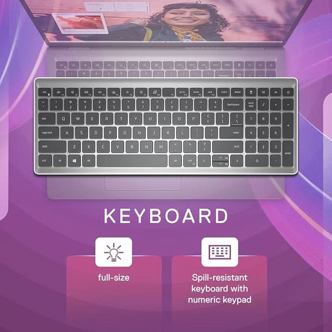 Dell 15 DC15250 Laptop, 13th Gen Intel Core i5-1334U, 8GB RAM, 512GB SSD, 15.6 Inch FHD Display, Windows 11, Microsoft Office 2024