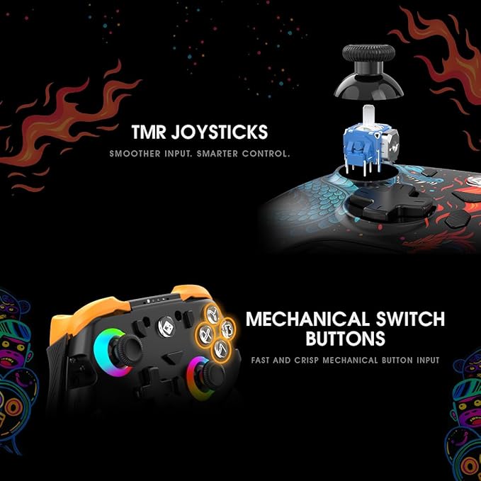 Cosmic Byte Drakon Tri-Mode Controller with Charging Dock, TMR Joystick