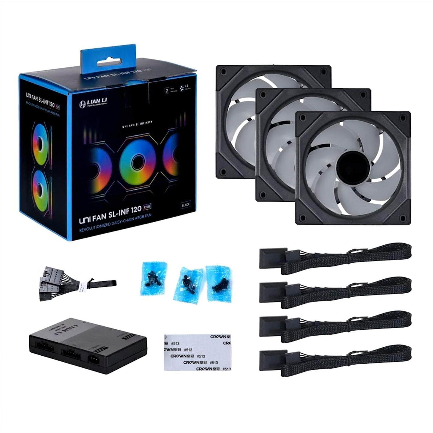 LIAN LI UNI FAN SL INFINITY 120 RGB CASE FAN TRIPLE PACK - BLACK - G99.12SLIN3B.IN