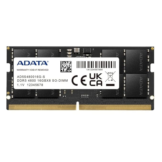 ADATA 16GB 4800MT/S DDR5 SO-DIMM LAPTOP RAM (AD5S480016G-S)