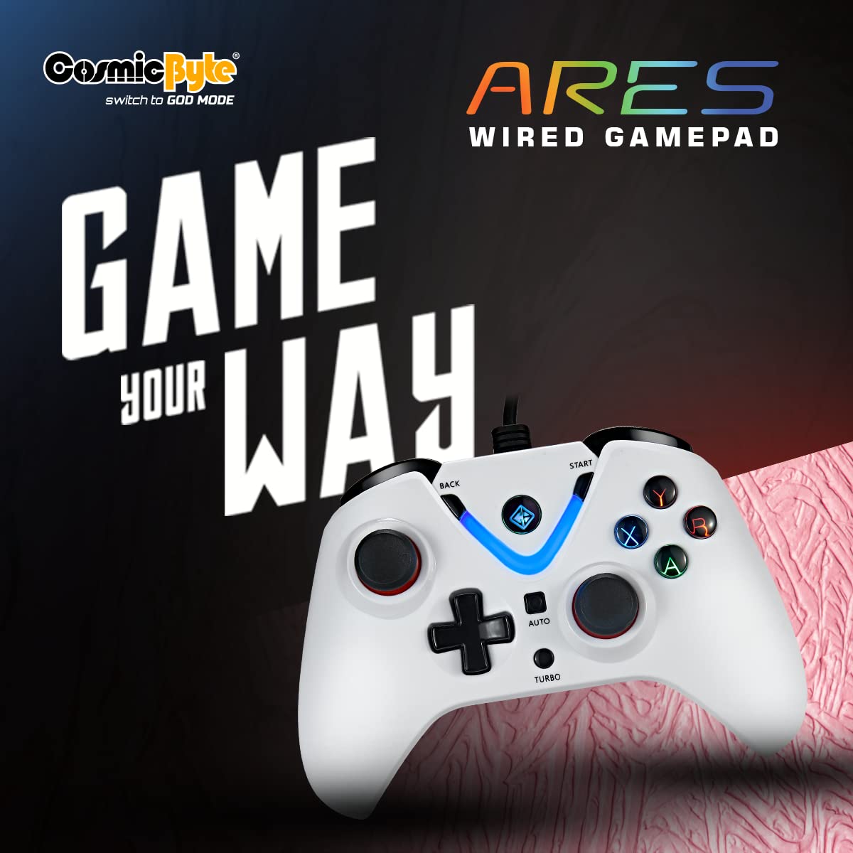 COSMIC BYTE ARES WIRELESS (WHITE) GAMEPAD