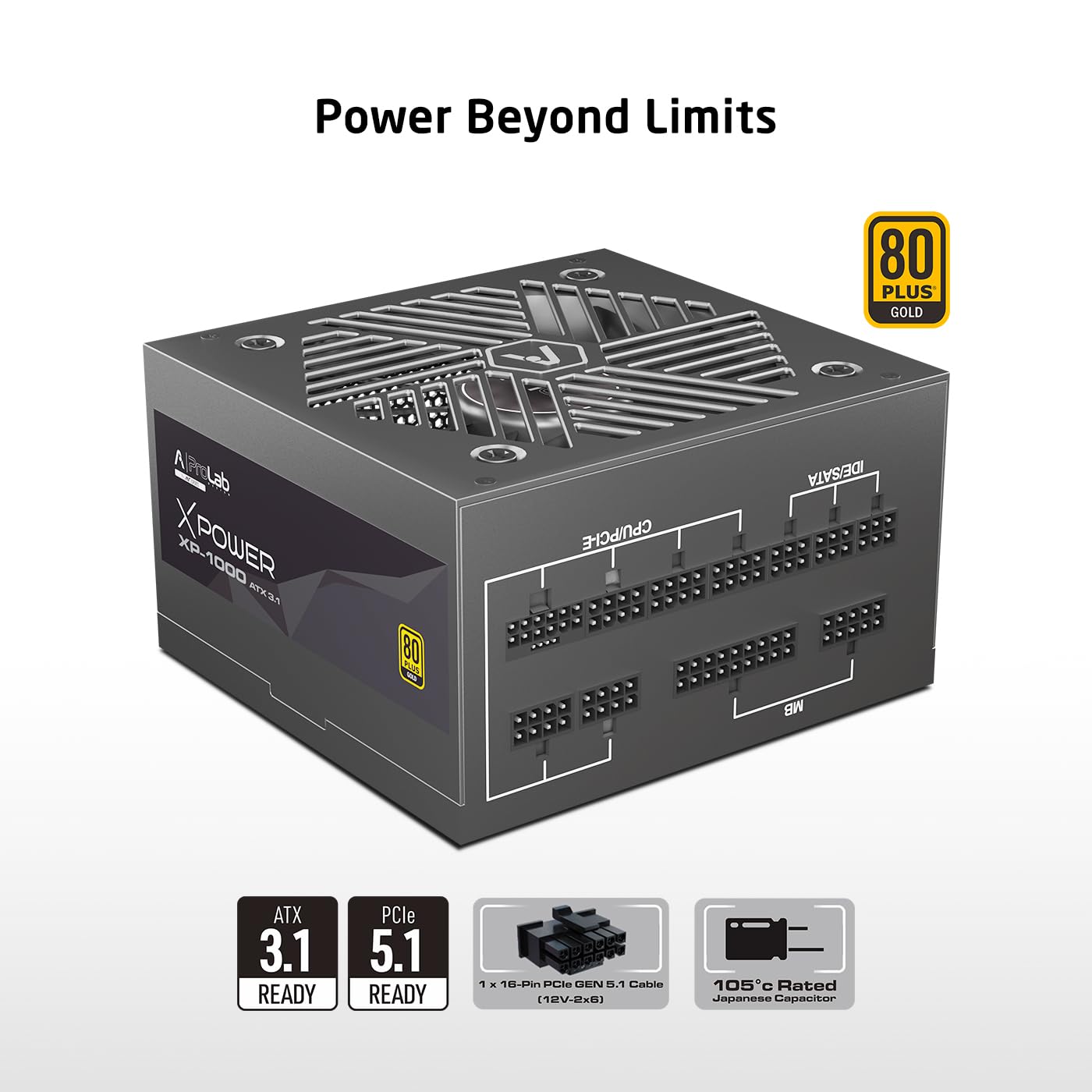 PROLAB DESIGN XPOWER XP-1000 POWER SUPPLY UNIT ATX 3.1