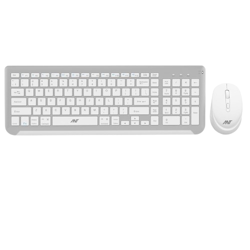 ANT ESPORTS WK250 PROFESSIONAL WIRELESS KEYBOARD & MOUSE COMBO WHITE SILVER (R-41285455) (ETA-SD-20241110955) (ETA-SD-20241111000)