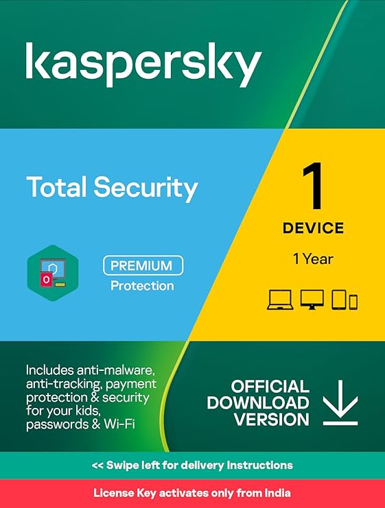 KASPERSKY TOTAL SECURITY (1 USER / 1 YEAR) SLIM ANTIVIRUS -EMAIL DELIVERY IN 2HRS