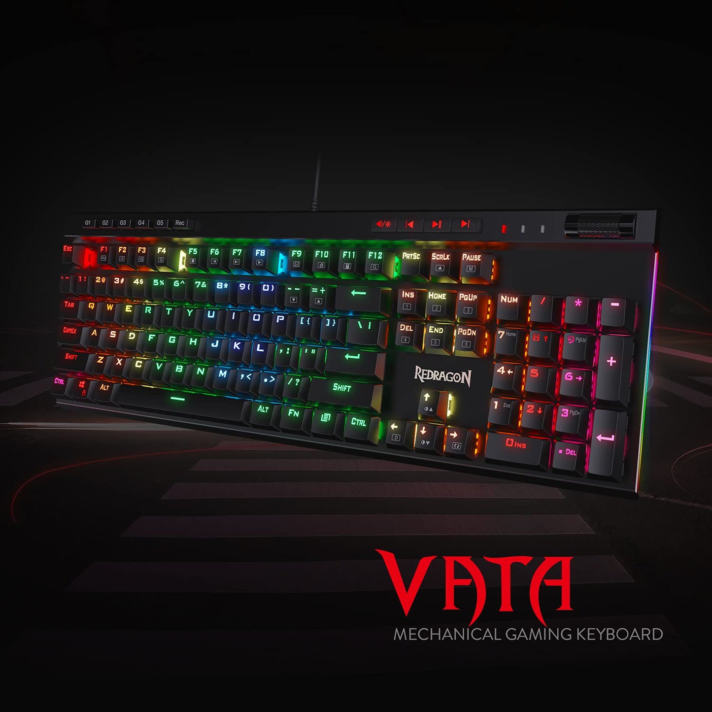 REDRAGON K580 VATA (BLUE SWITCHES) USB GAMING RGB KEYBOARD
