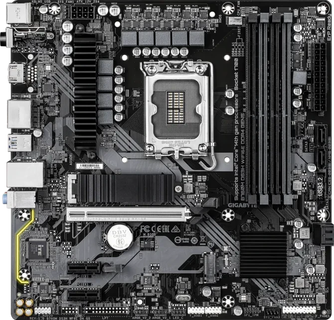 GIGABYTE B760M DS3H WIFI6E DDR4 GEN5 Motherboard, Intel B760, LGA1700, Wi-Fi 6E, 2.5GbE LAN, PCIe 5.0