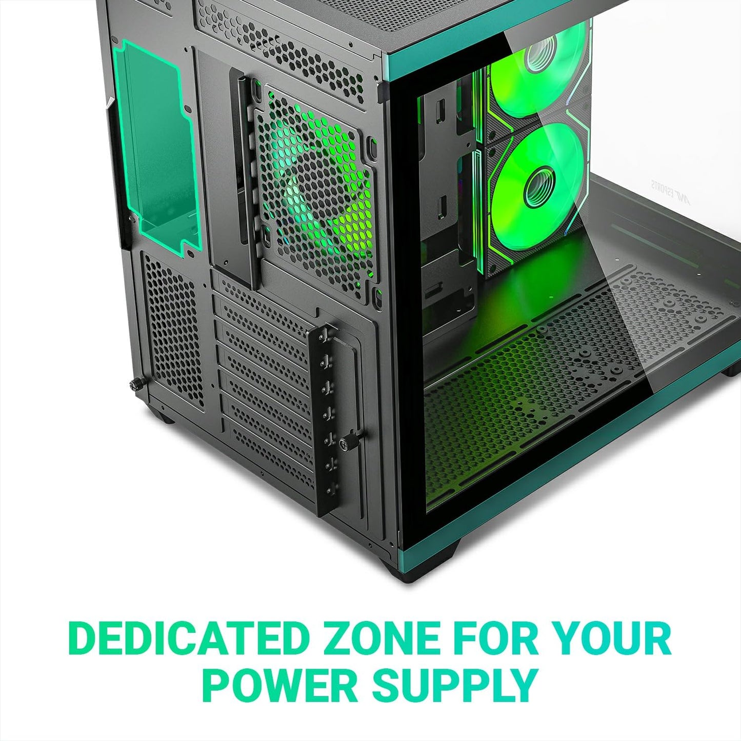 ANT ESPORTS CRYSTAL X11 MID-TOWER ATX CABINET GREEN