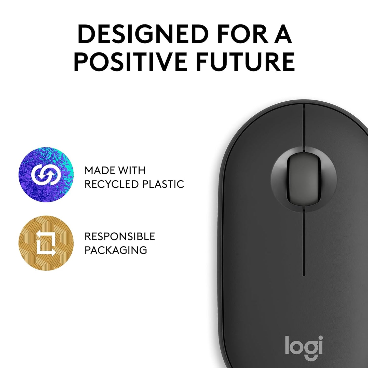 LOGITECH PEBBLE MOUSE 2 M350S SLIM BLUETOOTH WIRELESS MOUSE GRAPHITE