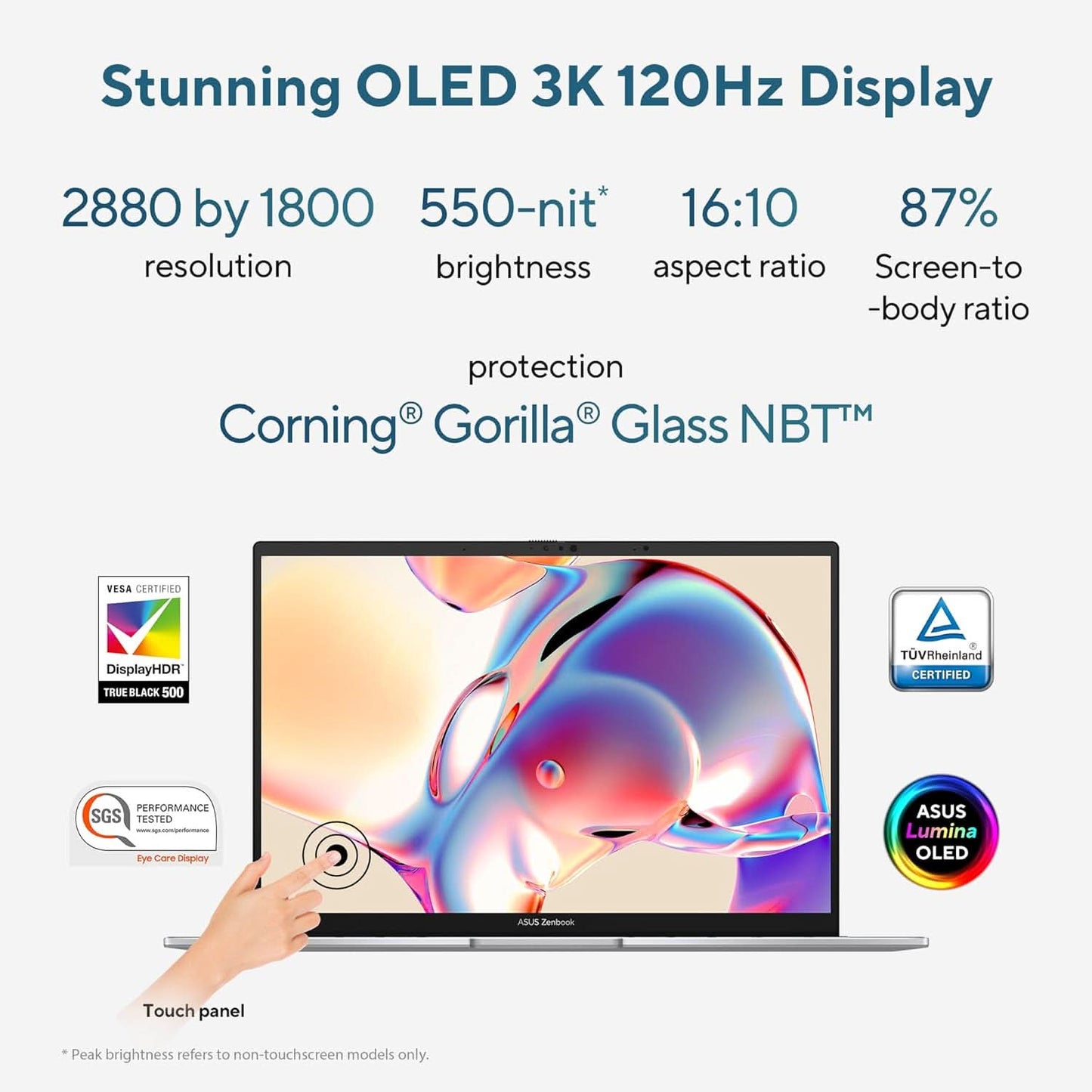 ASUS ZENBOOK 14, INTEL CORE ULTRA 7, 14 INCH 3K OLED 16:10 120 HZ, THIN & LIGHT LAPTOP, BUILT-IN AI (32GB RAM/1 TB//WIN 11/OFFICE 2021/BACKLIT/TOUCHSCREEN/75WHR /FOGGY SILVER/1.28 KG), UX3405MA-PZ761WS