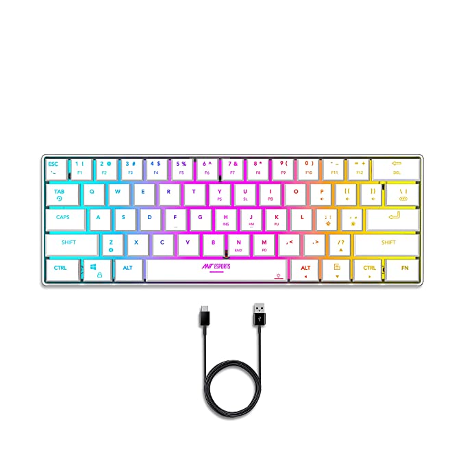 ANT ESPORTS MK1500 BT / WIRELESS RGB MEMBRANE GAMING KEYBOARD - WHITE (R-41211141) (ETA-SD-20220605510)