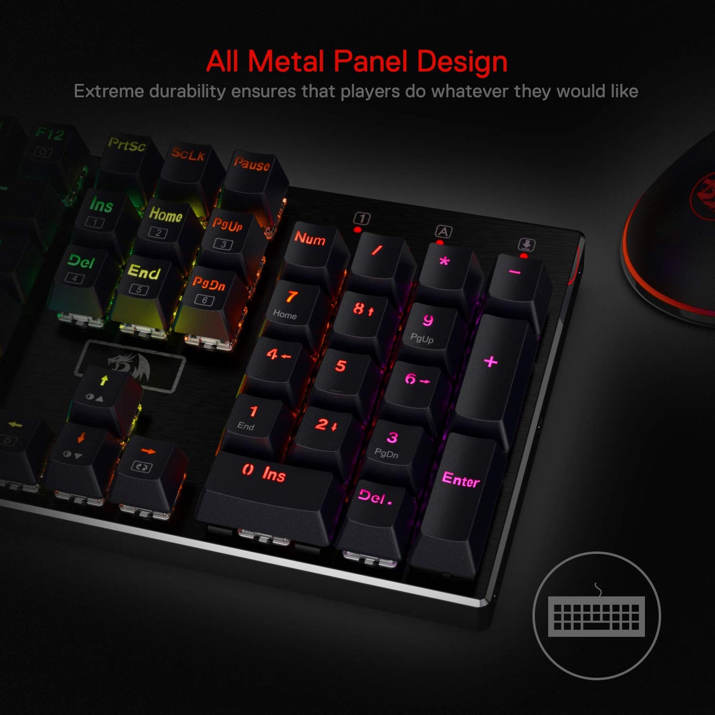 REDRAGON K556 RGB DEVARAJAS MECHANICAL (BROWN SWITCH) KEYBOARD BLACK
