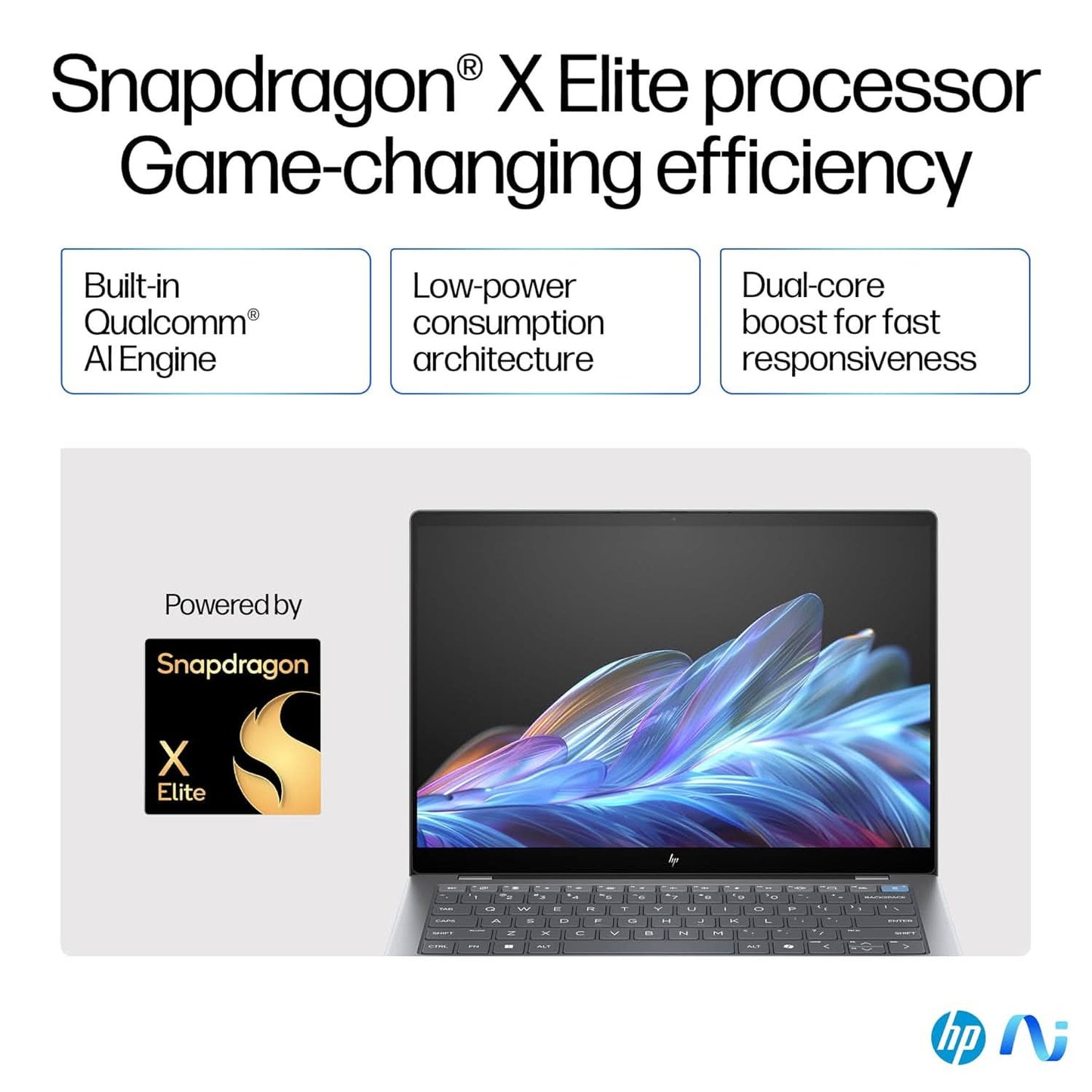HP OMNIBOOK X LAPTOP, SNAPDRAGON X ELITE X1E-78-100,14INCH(35.6 CM),2.2K TOUCH DISPLAY,IPS,16GB LPDDR5X,1TB SSD,NEXT GEN WINDOWS, COPILOT +,BLUE,1.34 KG,14-FE0121QU