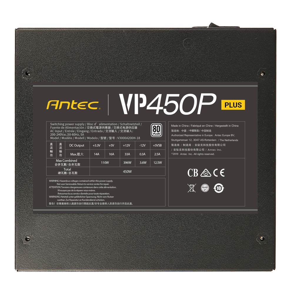 ANTEC 450W VP450P PLUS 80 PLUS STANDARD NON MODULAR SMPS
