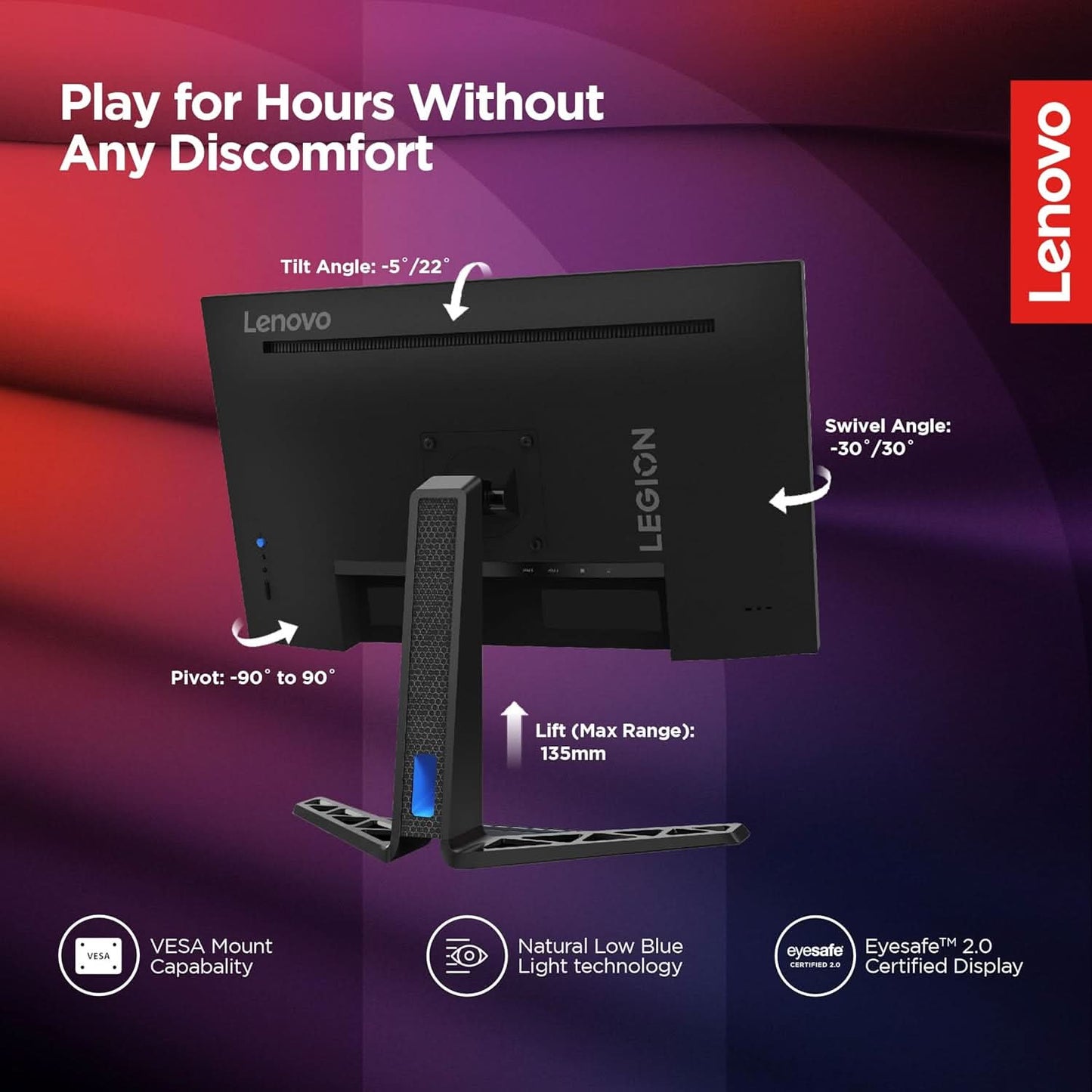 LENOVO LEGION R27Q-30 27 INCH 165HZ 2K QHD GAMING MONITOR