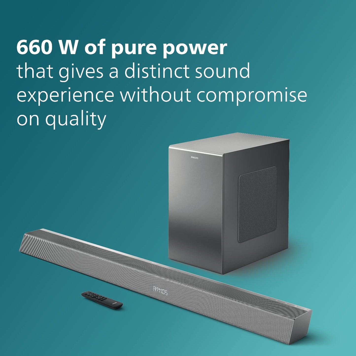 PHILIPS SOUNDBAR TAB8947 5.1 CH (3.1.2) 660W (BLACK) DOLBY ATMOS, WIRELESS SUBWOOFER UP-FIRING SPEAKERS,VIRTUAL SURROUND, BUILT-IN CHROMECAST, AI VOICE ASSISTANT