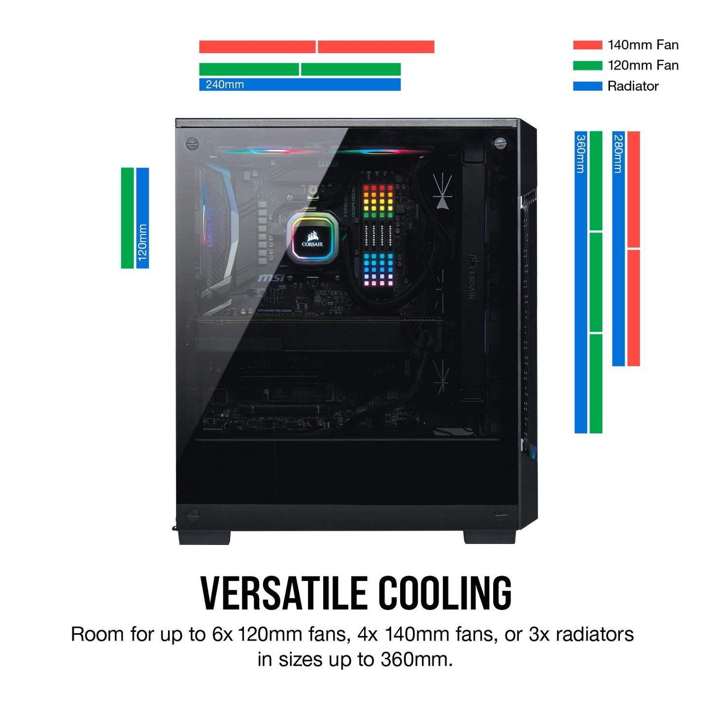 CORSAIR ICUE 220T TG MID-TOWER RGB ATX CABINET