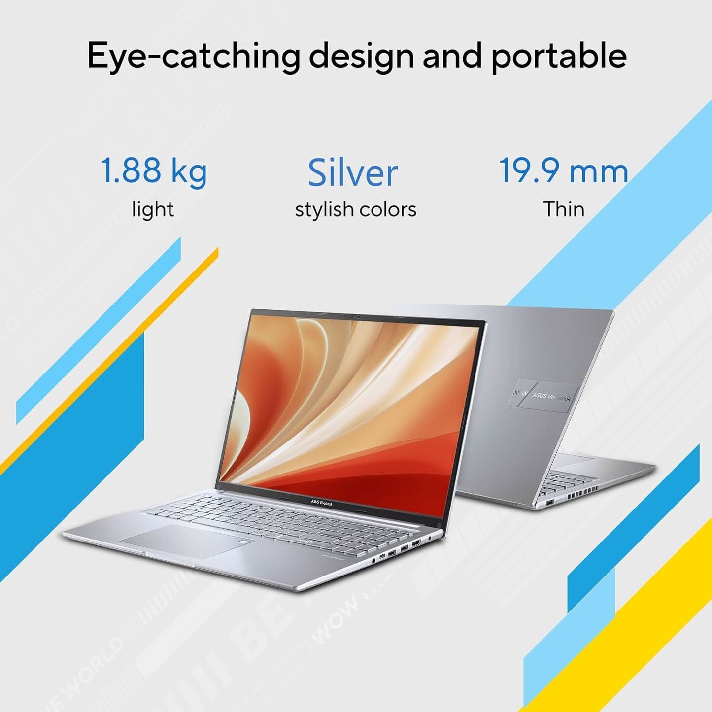 ASUS VIVOBOOK 16, INTEL CORE I7-12700H, 16GB DDR4, 512GB SSD, WUXGA 16:10 60HZ, 16 INCH/40.64CM, WINDOWS 11, MS OFFICE 2021, TRANSPARENT SILVER, 1.88KG, X1605ZAC-MB741WS, INTEL IRIS XE GRAPHICS LAPTOP