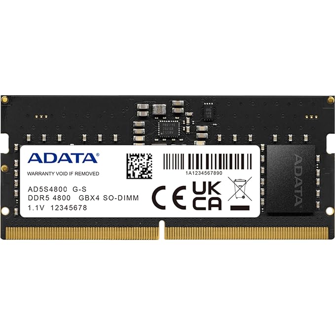 ADATA 32GB DDR5 4800 MHZ SO-DIMM LAPTOP MEMORY CL40 AD5S480032G-S