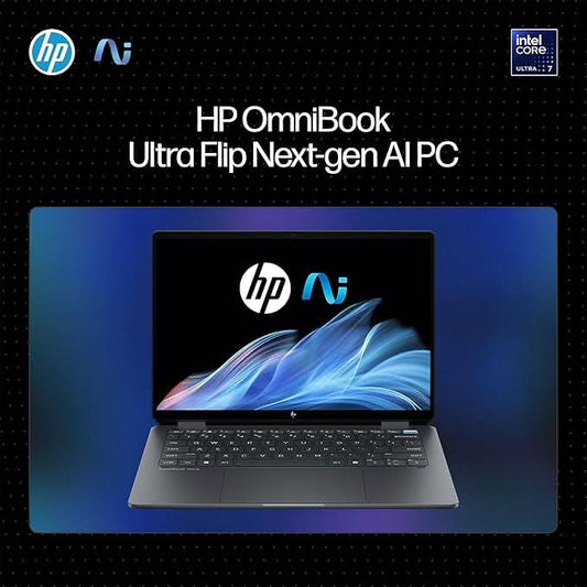 HP OMNIBOOK ULTRA FLIP NEXT GEN AI PC ULTRA 7 (32GB RAM/1TB SSD/2.8K OLED 16:10 90% STBR TOUCHSCREEN 500 NITS/WINDOWS 11/9MP CAMERA/POLY STUDIO/BACKLIT KB/MSO/14 INCH (35.6CM)/GRAY/1.34KG) FH0029TU LAPTOP