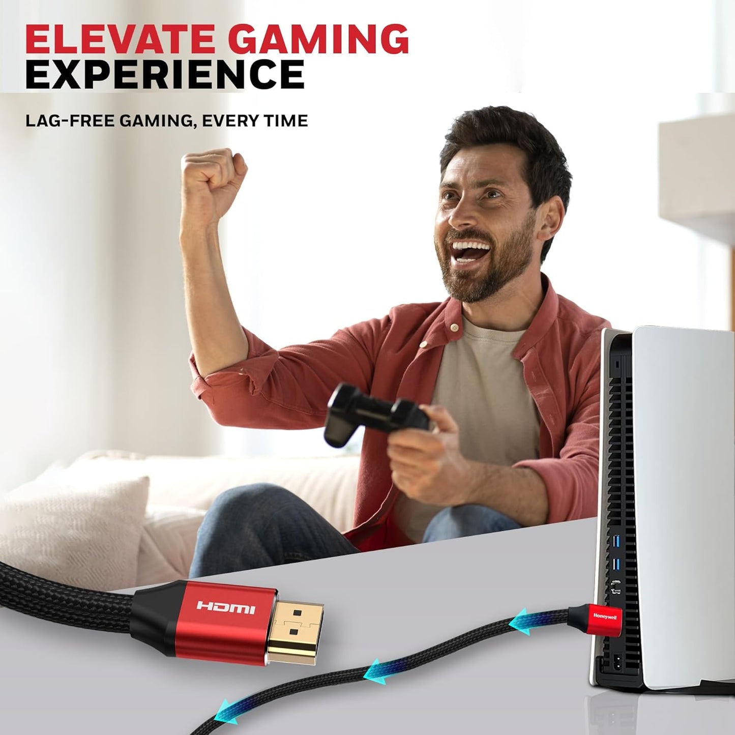 HONEYWELL HDMI CABLE 2.1 3MTRS WITH ETHERNET