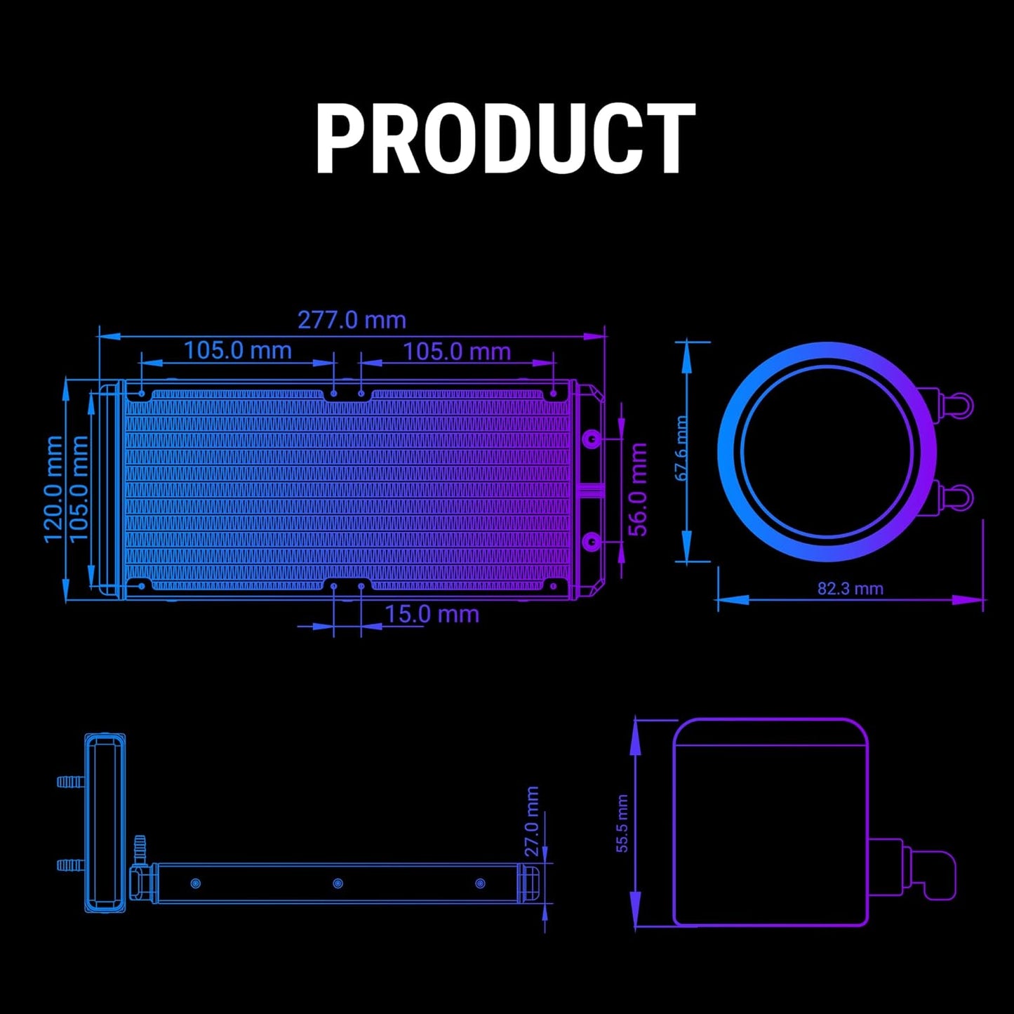 ANT ESPORTS ICE CHROMA ML240 ARGB 240MM CPU LIQUID COOLER BLACK
