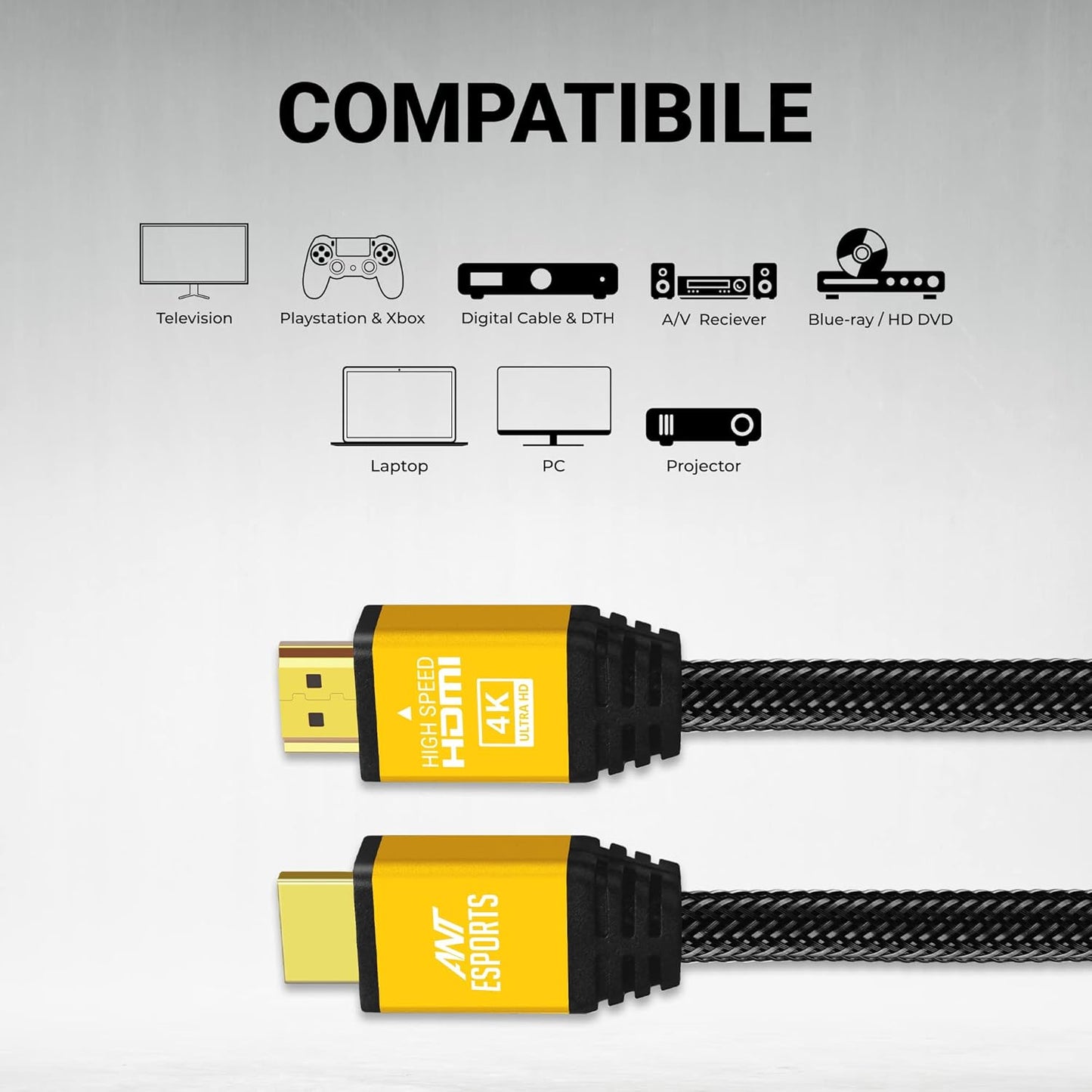 ANT ESPORTS HIGH-DEFINITION HDMI CABLE 2.0 M (AEH002)