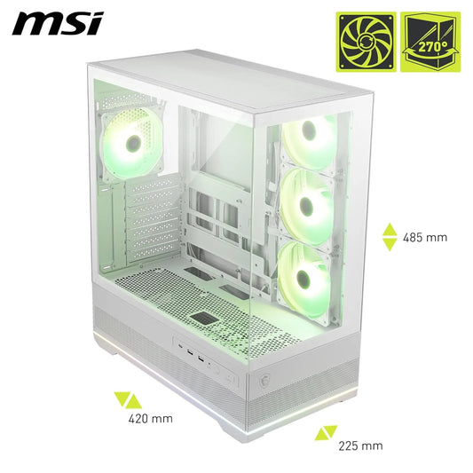MSI MAG PANO 110R PZ MID-TOWER GAMING PC CASE - WHITE